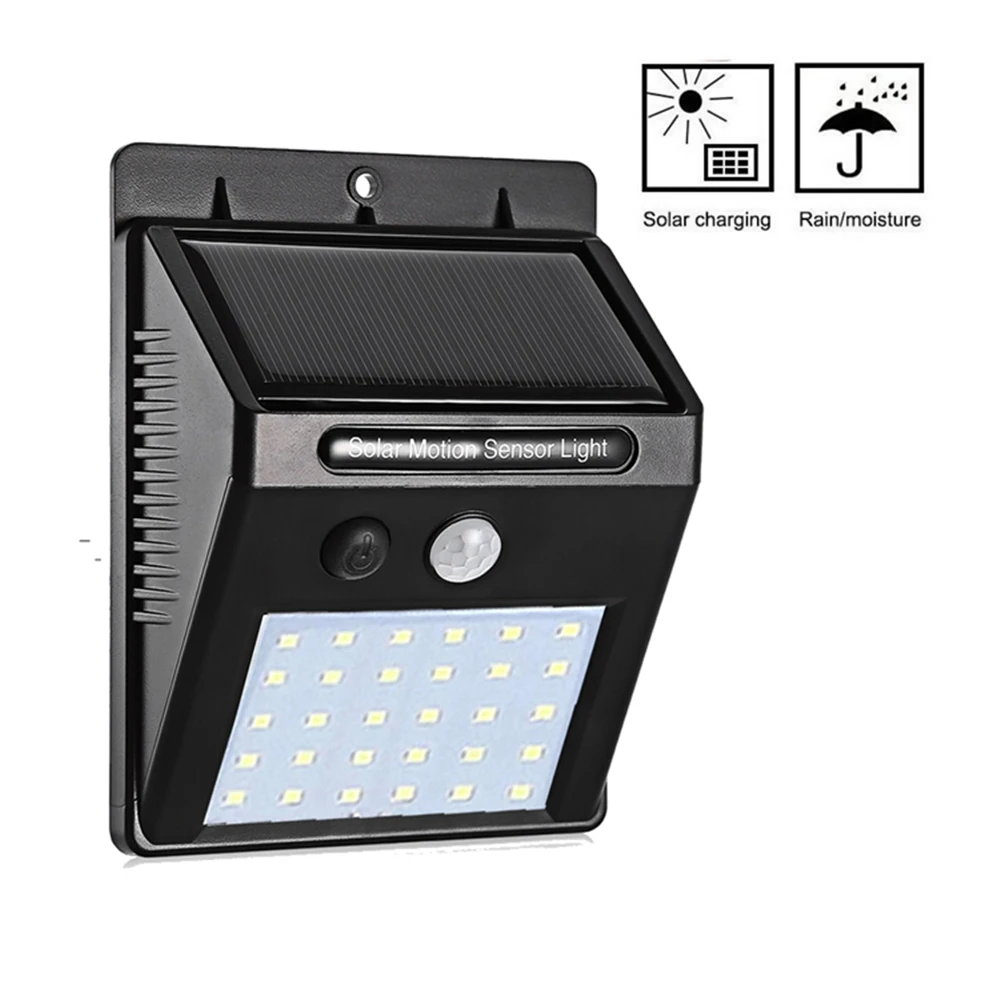 

1-4pcs Waterproof 30 LEDs Solar Light Solar Panels Power PIR Motion Sensor Light Garden Outdoor Pathway Sense Solar Lamp Wall Li