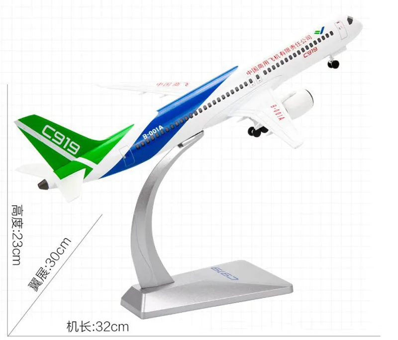 32 см 1/120 COMAC C919 модель Air China airlines W база шасси металлический сплав литья под давлением самолет коллекционные украшения игрушки подарок
