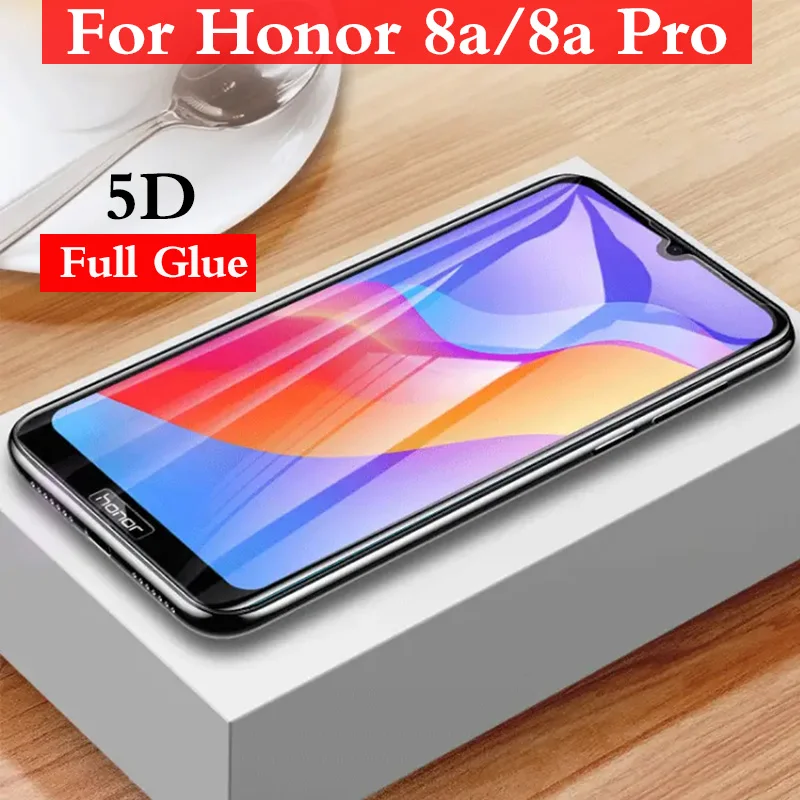 5D полностью проклеенное закаленное стекло для huawei honor 8a полное покрытие Защитное
