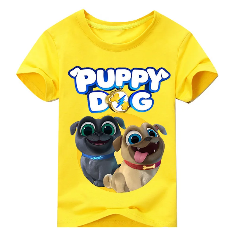 Коллекция года, летняя футболка с принтом щенка и собаки, топы для мальчиков и девочек детская футболка с круглым вырезом Футболка для маленьких мальчиков и девочек - Цвет: H