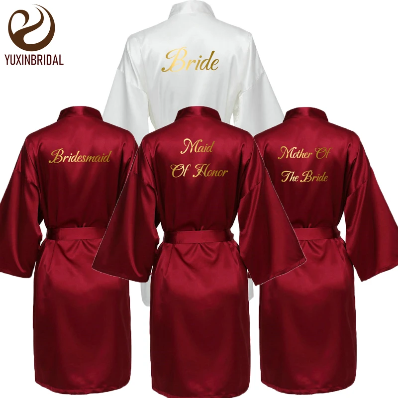 satin bridal dressing gowns