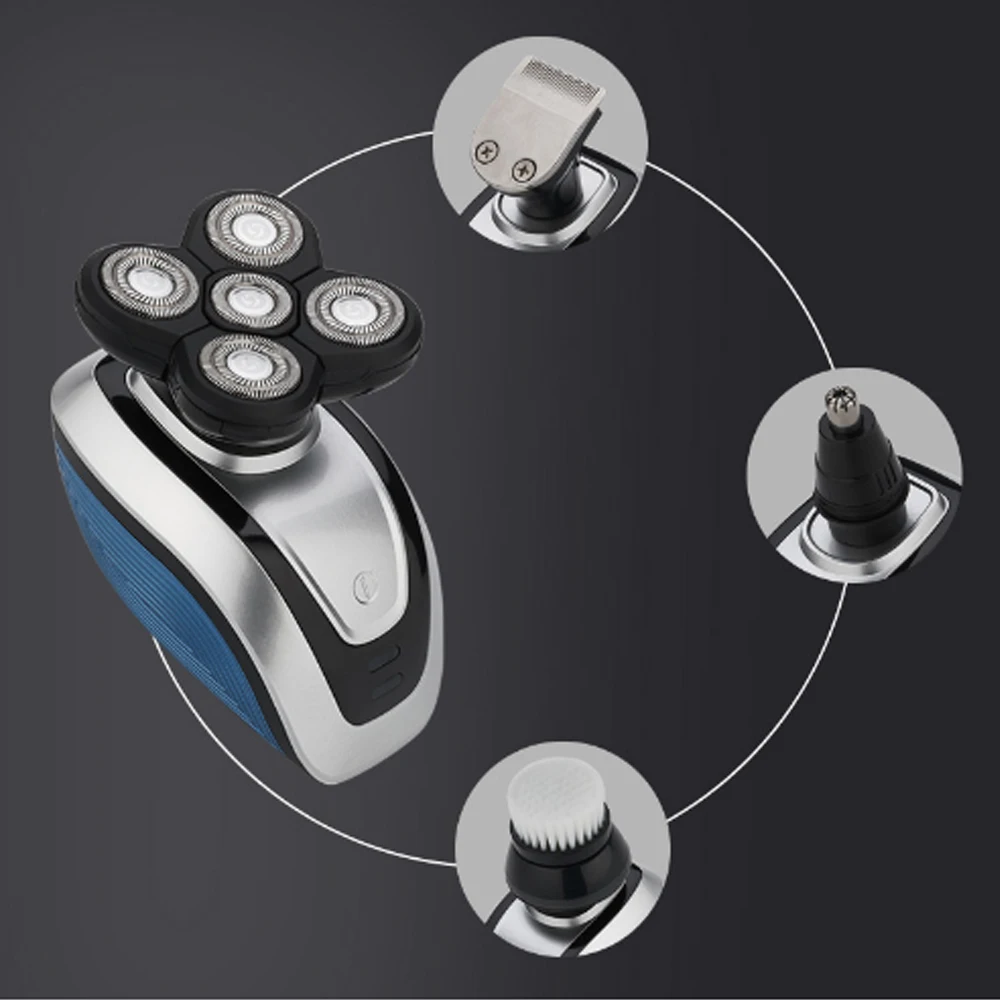 

Electric shavers Men,5 in 1 Men Electric Razor Bald Head Shaver Rotary Cordless Hair Clippers Nose Hair Trimmer,Waterproof USB