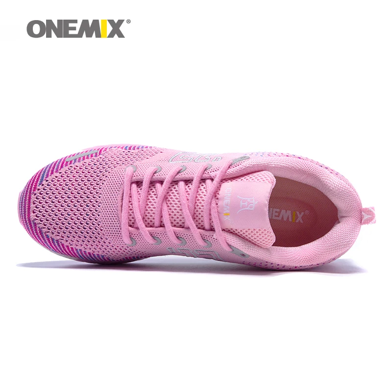 Женские беговые кроссовки Onemix разноцветные вязаные спортивная обувь