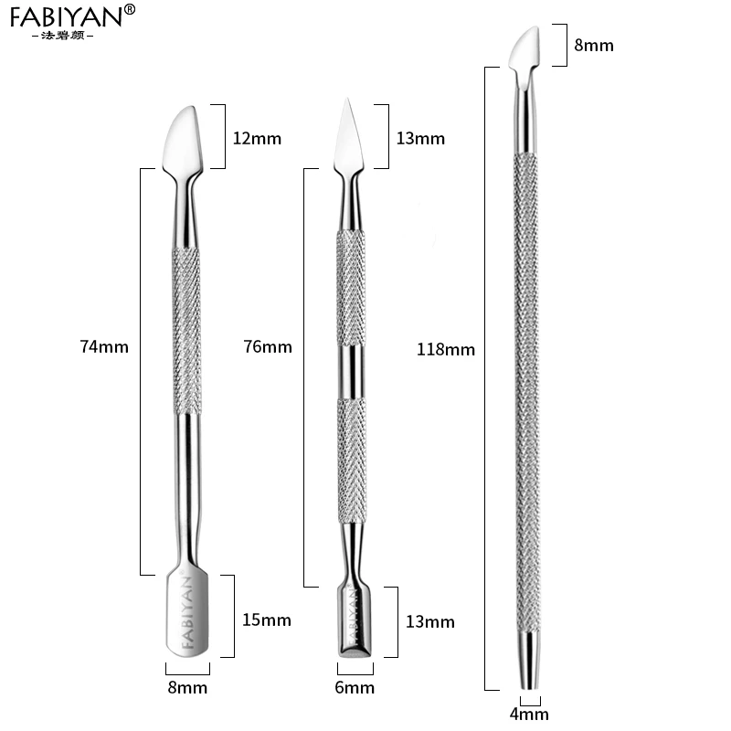 Двусторонняя нержавеющая сталь металл мертвая кожа кутикулы толкатель триммер для удаления нажимной кончик пальцев Дизайн ногтей Маникюр Педикюр Уход Инструмент - Цвет: Set 2