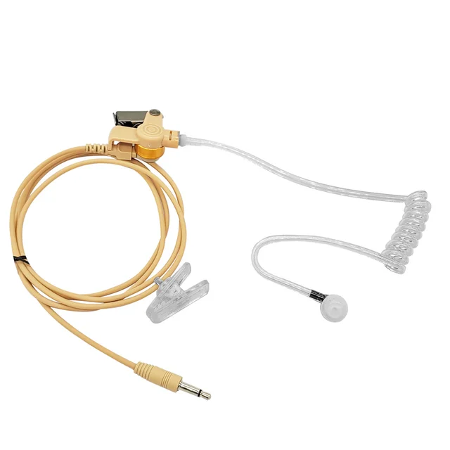 Qusedwey Auricular Acustico De Tubo Solo Escuchar Para Policia De 3.5Mm Con Un Par Orejeras Medianas Para Microfonos De Altavoz