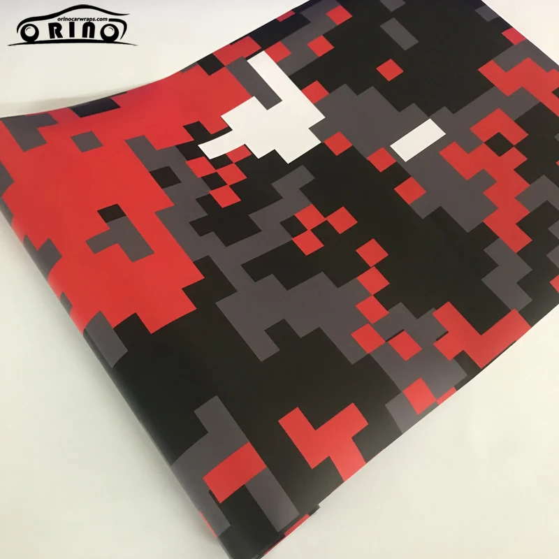 Black Red Digital Car Sticker Wrap Film-7