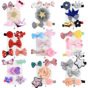 

5Pcs Girls Cartoon Bow Design Hair Pin Princess Barrettes Hair Accessories