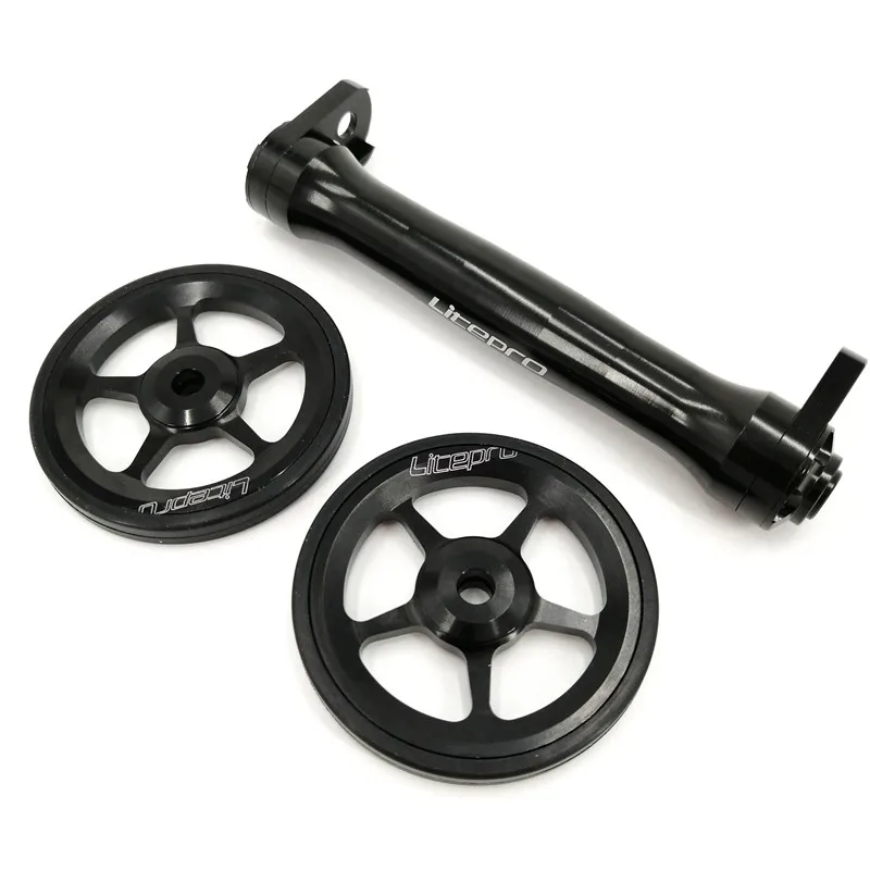 

LITEPRO Easywheel Folding Bike Brompton Easy Wheel & Rear Rack Support Extension Rod Telescopic Bar