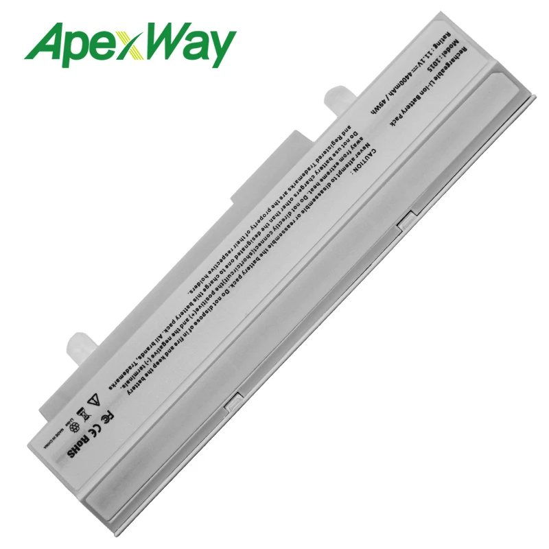 Apexway белый 4400 мАч аккумулятор для ноутбука Asus Eee PC 1215N 1011 VX6 1015B 1015PE 1011B 1011BX 1011C 1015P 1015T 1015PN 1016P
