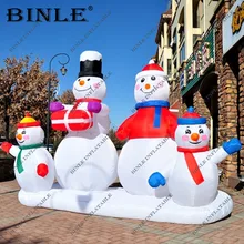Прекрасный 4mW надувной Рождественский Снеговик Семья с базой для наружного украшения двора