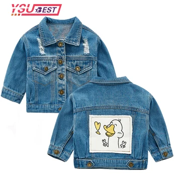 

Girl Denim Jacket Coat Cartoon Print Denim Jacket Fashion Children's Spring Autumn Coat Kids Jacket Baby Coat Girl's Baby Jacket