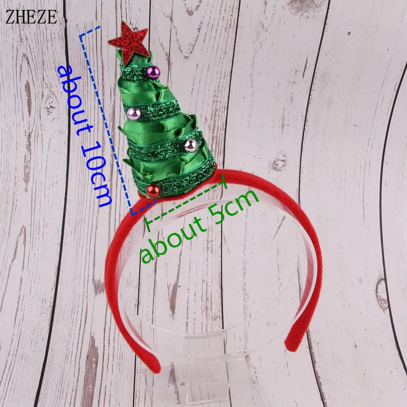 Trendy Christmas Headbands For Children Girls Xmas Tree Party Hats Hair Band Clasp Head Hoop Decoration Accessories Gifts