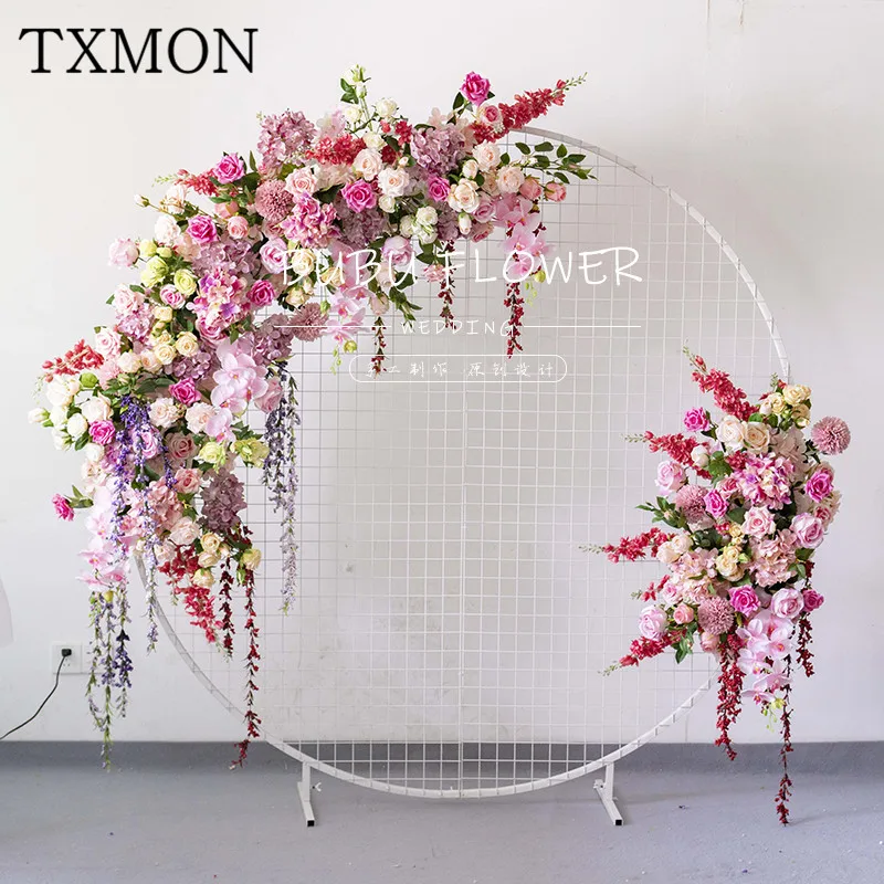 European Artificial Flowers Arch Flower Arrangement Wrought Iron