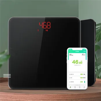 

Bathroom Body Weighing Scale Glass Smart Electronic Scales USB Charging LCD Display Digital Body Fat Monitors Wireless Control