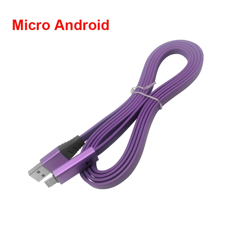 purple Micro Android Восстановленный usb-кабель, Восстановленный кабель Micro USB, восстанавливаемый кабель USB type C, зарядное устройство для redmi note 7 mi9 huawei - Цвет: purple Micro Android
