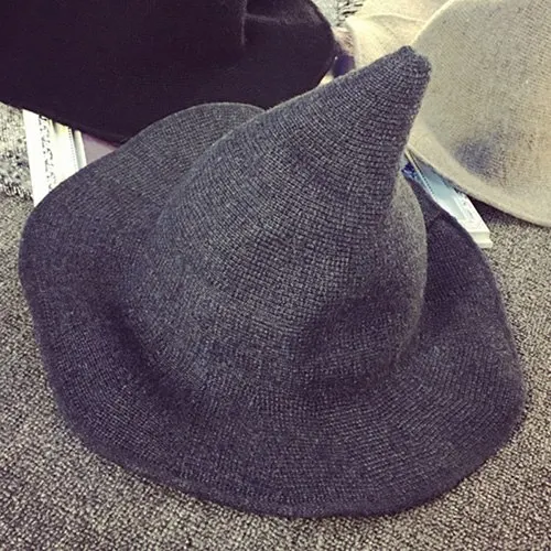 Modern Witch Hat Made From High Quality Sheep Wool Halloween Party Witch Hats