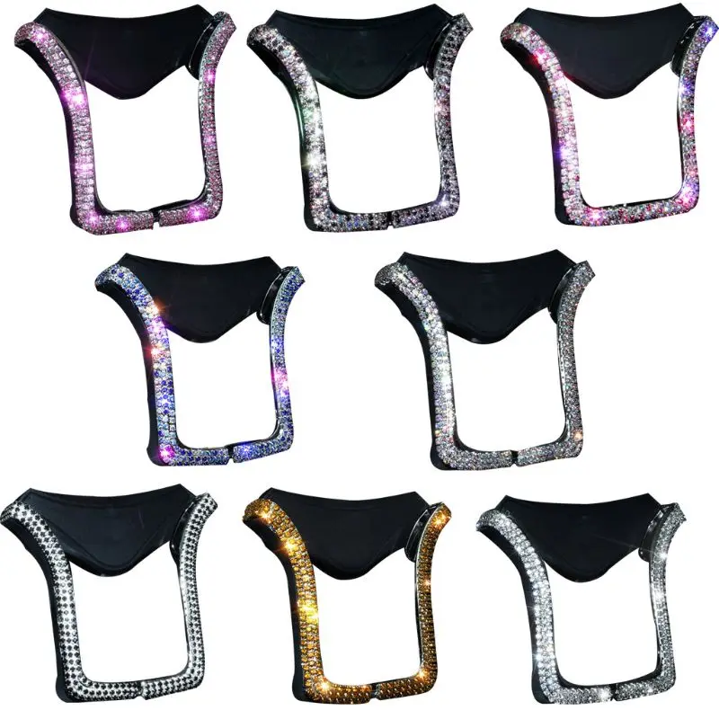 

Universal Car Air Vent Mount Clip U-shape Phone Holder with Shiny Crystal Decor