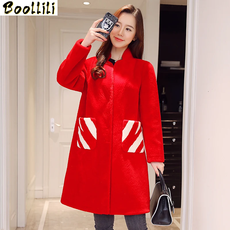 

Boollili 2020 Genuine Sheep Shearling Fur Coat Female Winter Jacket Women Clothing Real Wool Fur Coats Long Warm Outerwear