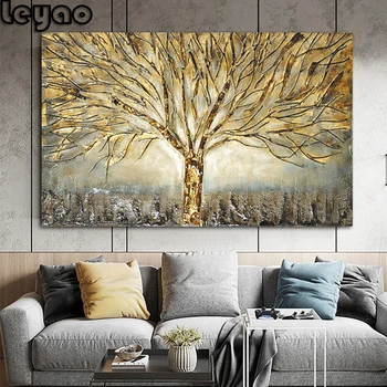 

Gold Tree diamond painting abstract pictures For Home Wall decor diamond embroidery full drill,square/round diamond mosaic gift