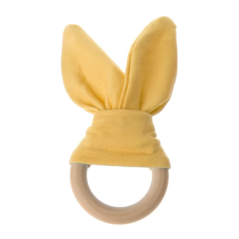 Кролик грызунок в форме уха ткань деревянный Прорезыватель кольцо с морщинка материал Душ подарок