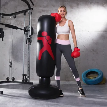 

Boxing Column Inflatable Punching Bag Tumbler Sandbags Freestanding Target Training Tower for Boxing Reaction Speed Kick