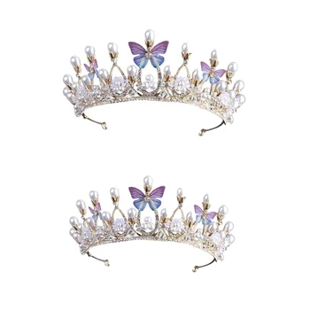 

Royal Pearl Rhinestone Tiara with No Comb for Pegeant Prinecess Crown