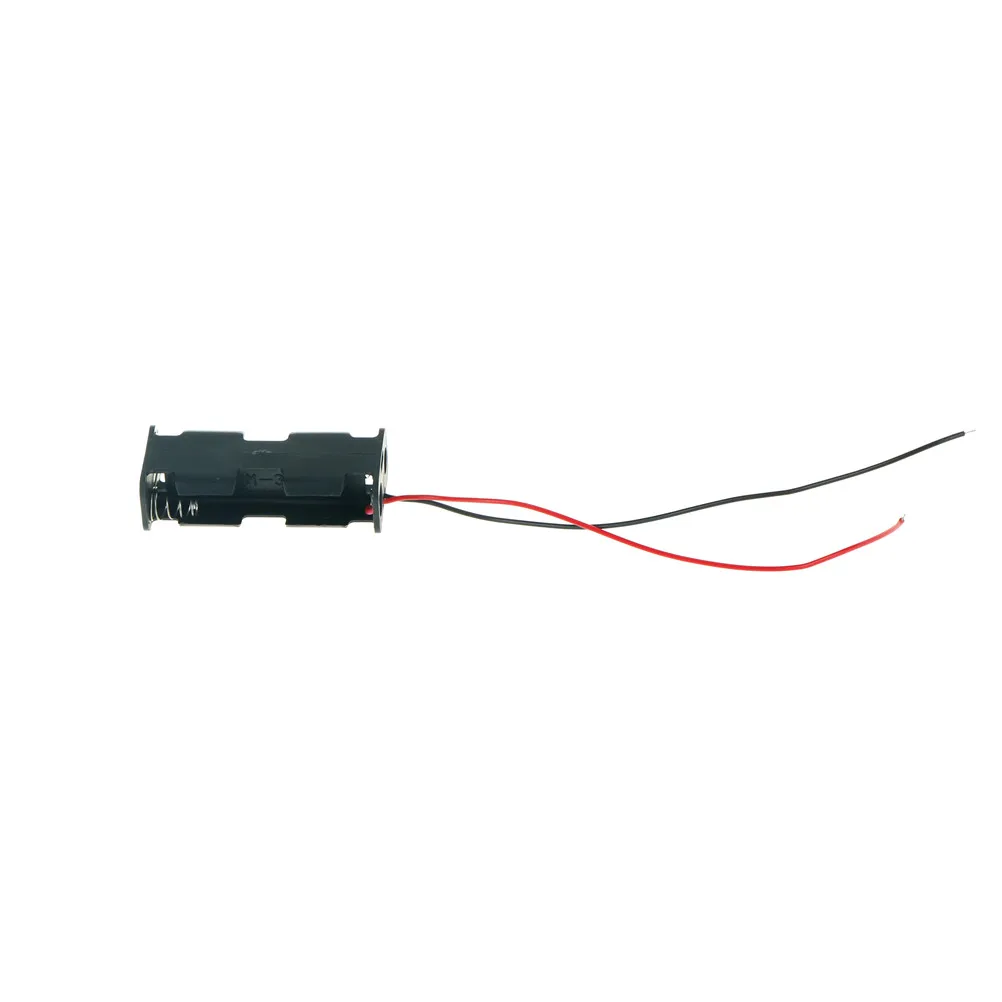 

1pc 2 Pin Black Plastic 2 x AA 3V Battery Cell Case Holder high quality