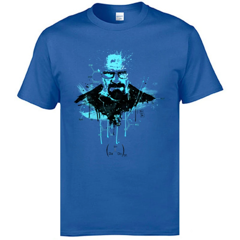

Painted Danger Breaking Bad Tshirts Walter Heisenberg Chemical Structure Blue Tops Tees 100% Cotton Fabric Men's Top T-shirts
