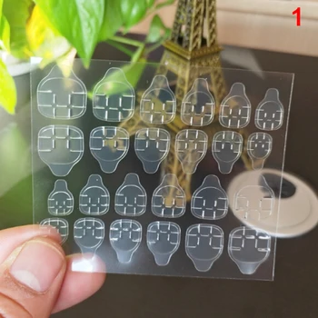

12/24PCS /Sheet Woman Standard Double Sided Clear Nail Adhesive Gel Tabs Apply Fake Nails Tools Cheap Press On Nails
