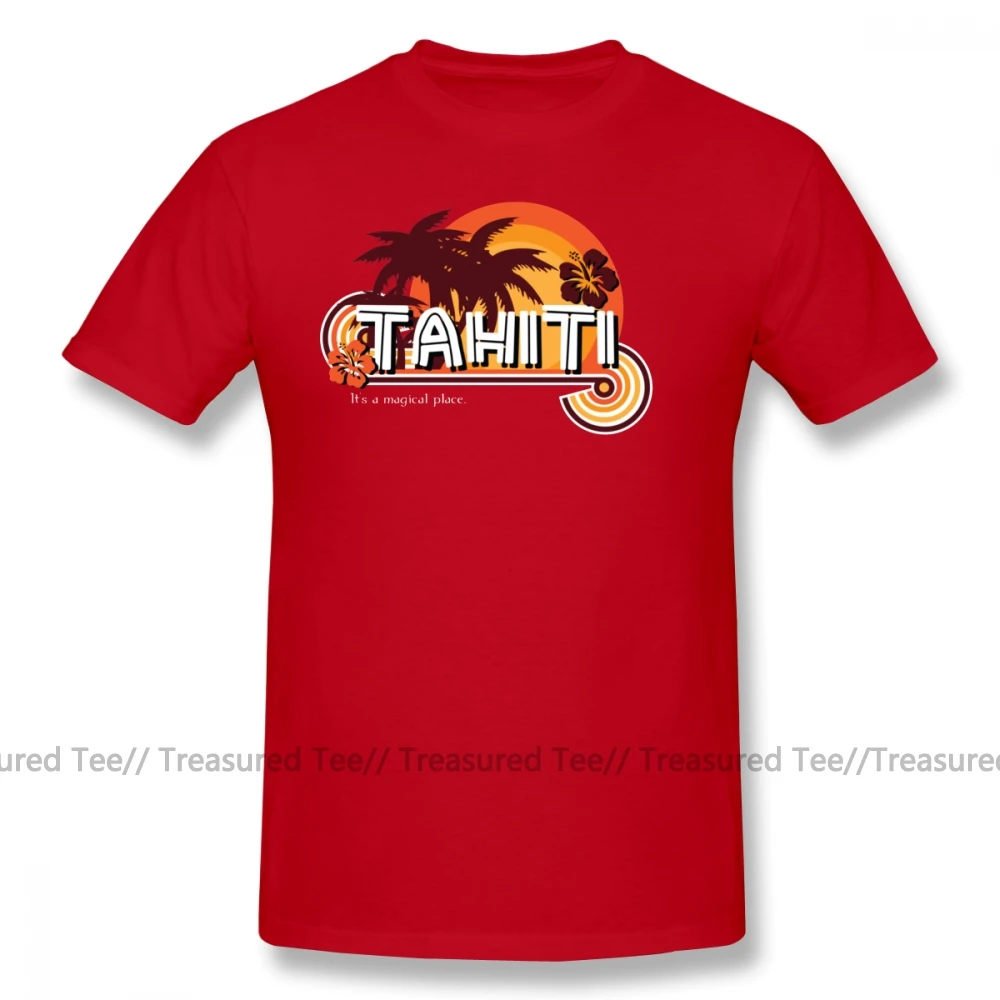 Футболка с принтом «агенты щита», футболка Tahiti It S A Magical Post, летняя мужская футболка с принтом, отличная футболка из 100 хлопка - Цвет: Red