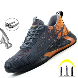Chaussures de sécurité avec embout en acier pour hommes, bottes de travail, de Sport, Anti écrasement, respirantes, pour la Construction et le travail industriel, automne 