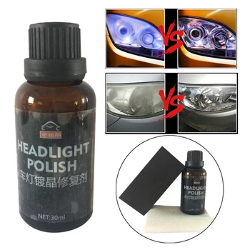 

10ml Anti Scratch Brightening Clean Coating Accessories Sponge Restoration Kit Tool Repair Polishing Cloth Car Headlight Liquid