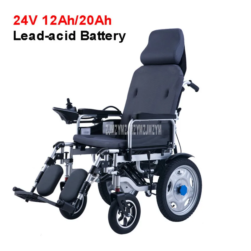  High Back Reclining Electric Wheelchair Older Disabled Patient Foldable Handicapped Scooter 12AH/20