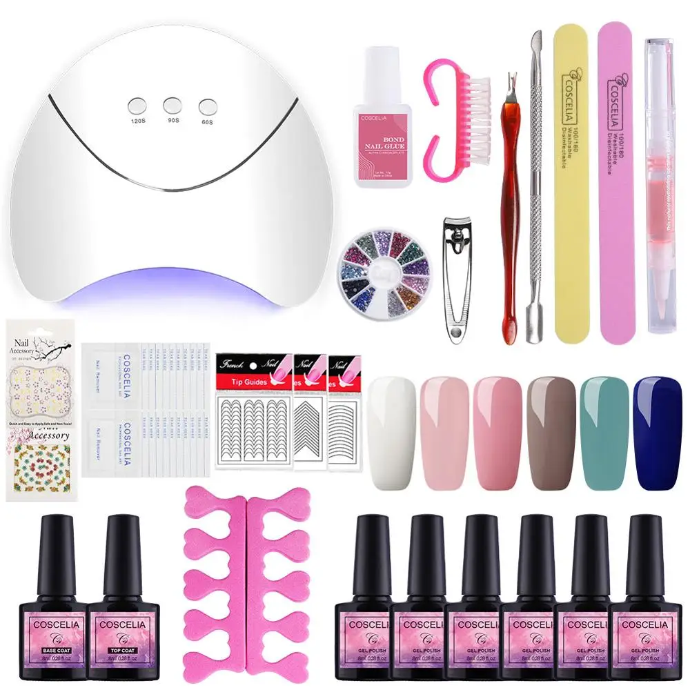 Kit B 01 36 Вт УФ светодиодный светильник полный маникюрный набор для ультрафиолетовой обработки Набор для маникюра Гель-лак набор для ногтей инструменты для сушки ногтей дрель для маникюра - Цвет: Kit B 01