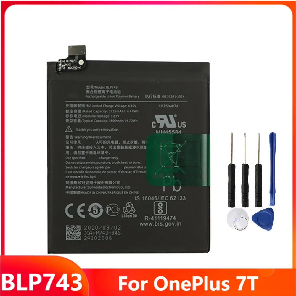 Original Replacement Phone Battery Blp743 For Oneplus 7t One Plus 7t