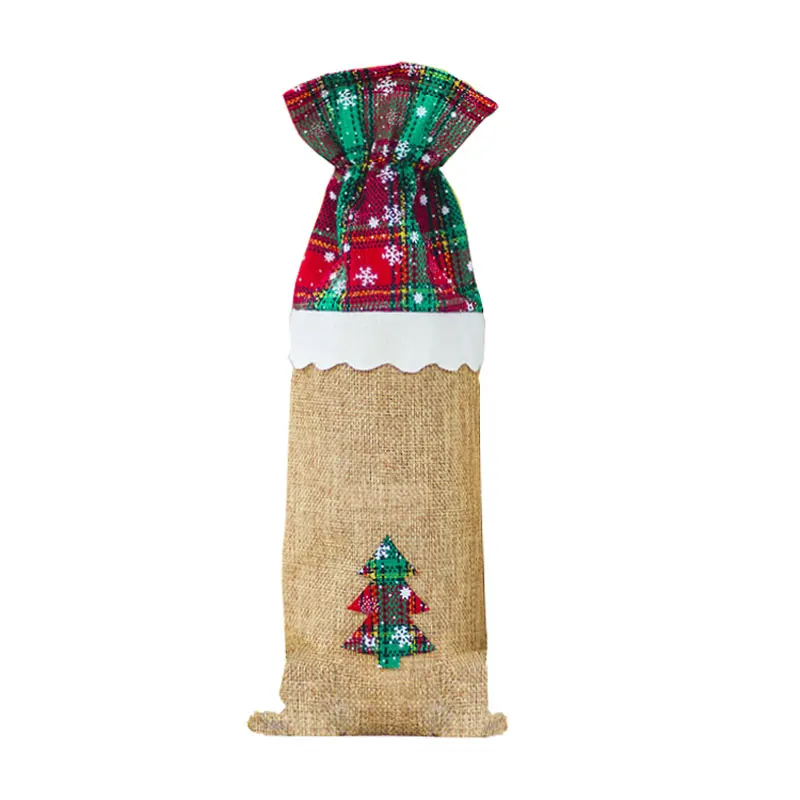 Рождественский подарок винная бутылка пылезащитный чехол мешок Санта Клаус Снеговик посуда Рождественское украшение для домашнего стола новогодний декор - Цвет: christmas tree