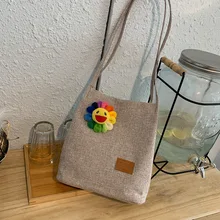 Холщовая Сумка женская на плечо стиль Подсолнух напечатаны на плечо женская сумка INS Wind женская сумка оптом