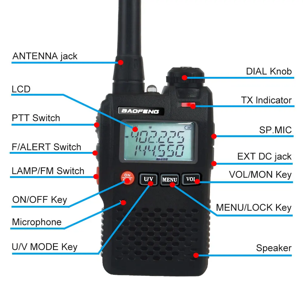 Baofeng рация UV 3R Мини карманный VOX двухстороннее радио двухдиапазонный двойной