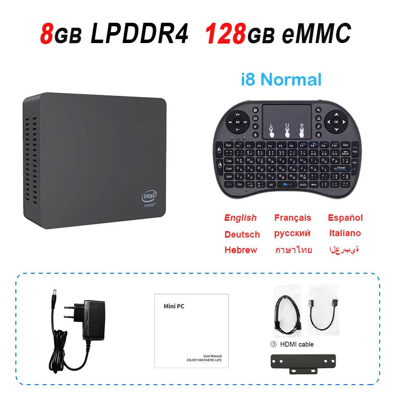 Мини-компьютер Beelink AP45 Intel Pentium J4205 2,6 GHz 8GB LPDDR4 128G eMMC Windows10 2,4G 5G Dual WiFi LAN 1000M 4K HTPC NUC - Цвет: 8G 128G i8normal