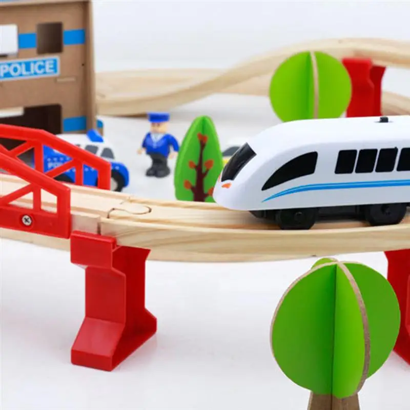 1 комплект поезд трек игрушка деревянный бочонок игрушечная бутафория RC Поезда Рождественский подарок для школьников мальчиков детей(88 бочек трека