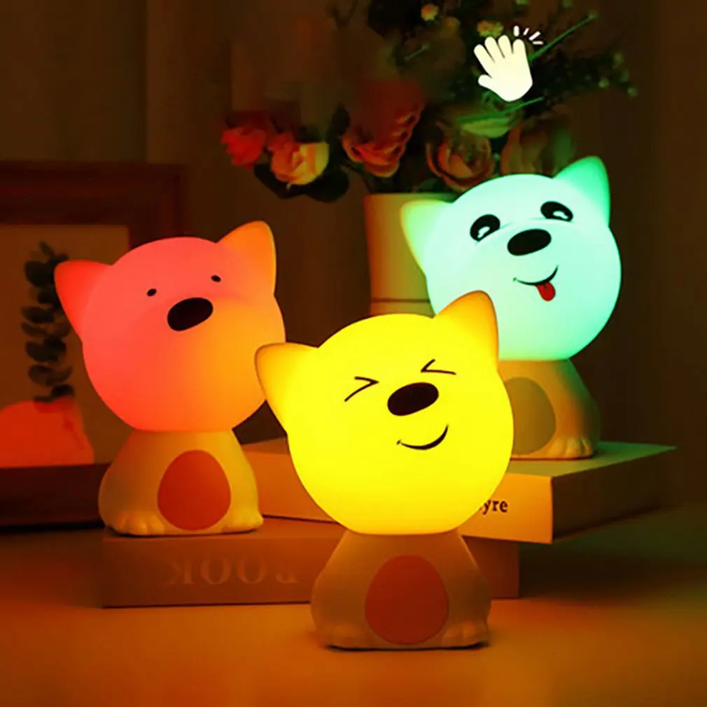 

Silicone Pat Light Sensor Carton Children Colorful Night Light Patting Lamp Kid Bedside Mood Atmosphere Nursery Lamp