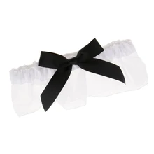 Свадебные подвязки с черным бантом и лентой, свадебные аксессуары на память