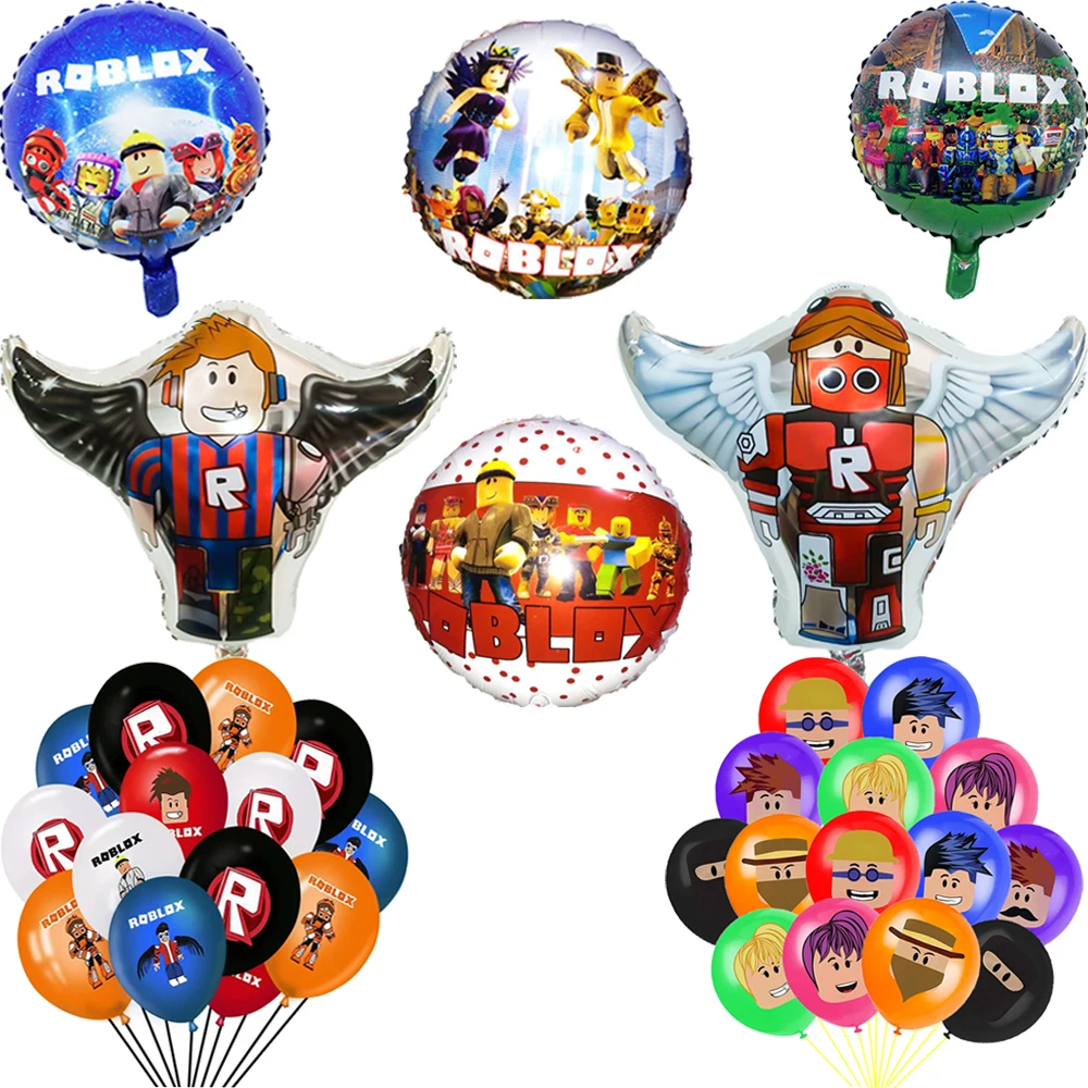 Robloxs Ballons Pixel Latex Foil Balloon Robloxed Game Theme Happy Birthday Party Decoration Supplies Kids Adults Boy Toy Globos | Дом и сад