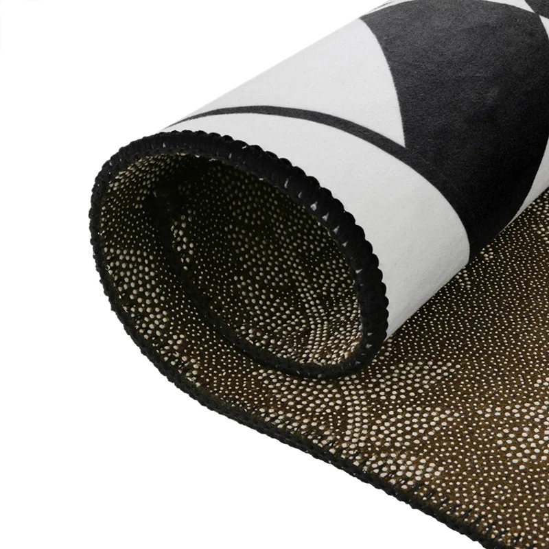 3D Nordic Simple Carpet Printing Bedroom Office Crystal Velvet Mat Living Room Coffee Table Mat