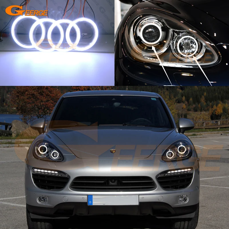 

For Porsche Cayenne 958 2011 2012 2013 2014 Excellent Ultra bright illumination COB led angel eyes kit halo rings