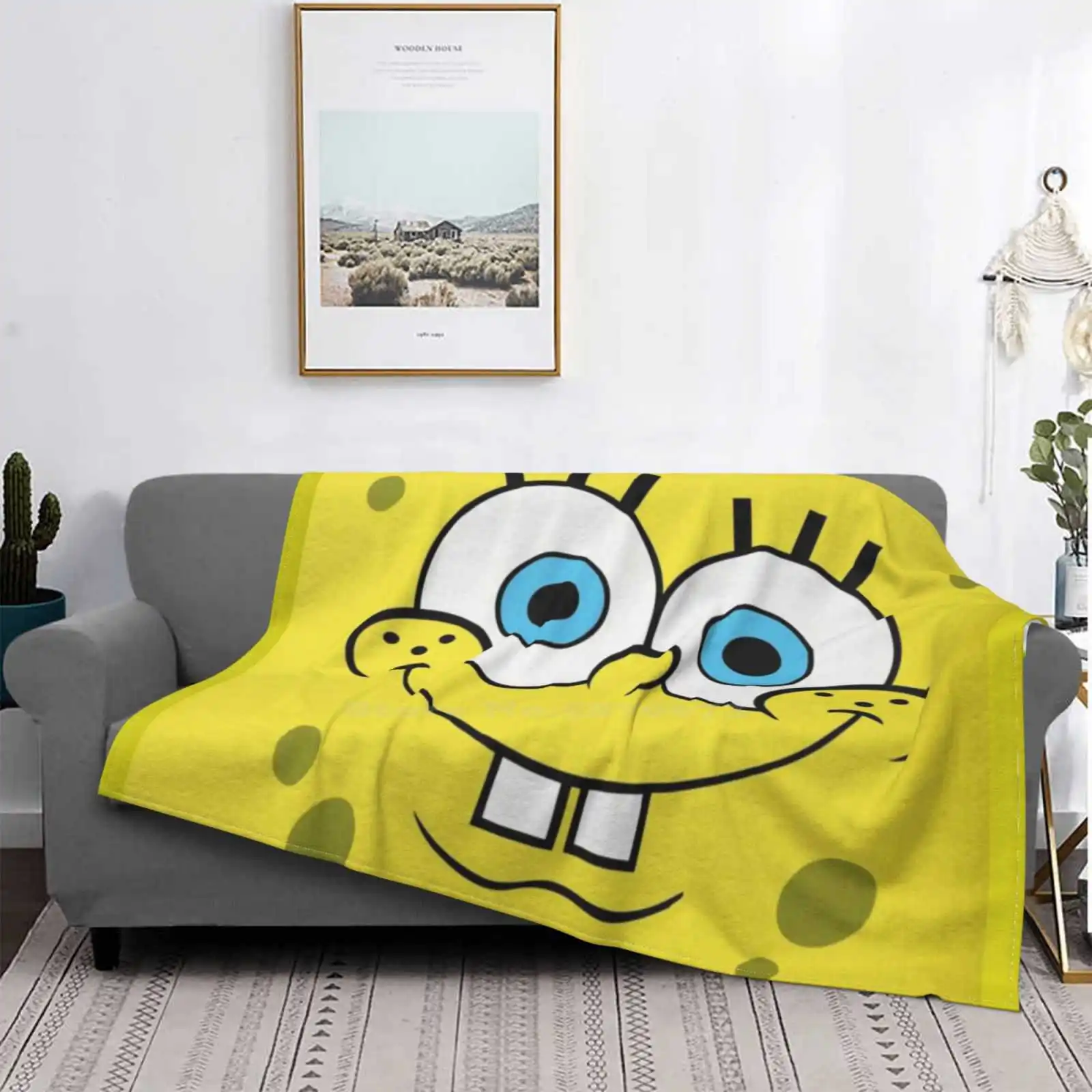 Happy Air Conditioning Coperta Soft Throw Coperta Meme Meme Wash Funny Cute Yellow Trend Trendy Trending Best Seller