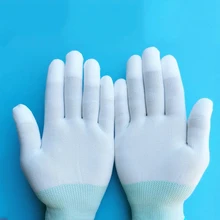 1 пара антистатические перчатки Антистатический ESD электронные рабочие перчатки pu покрытием пальмовое покрытие ПК противоскользящие для защиты пальцев