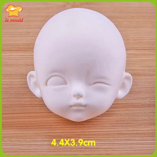 Clay Soft Pottery Figure Face Silicone Molds Doll Shape Mould Baby Face Fondant Moulds 14