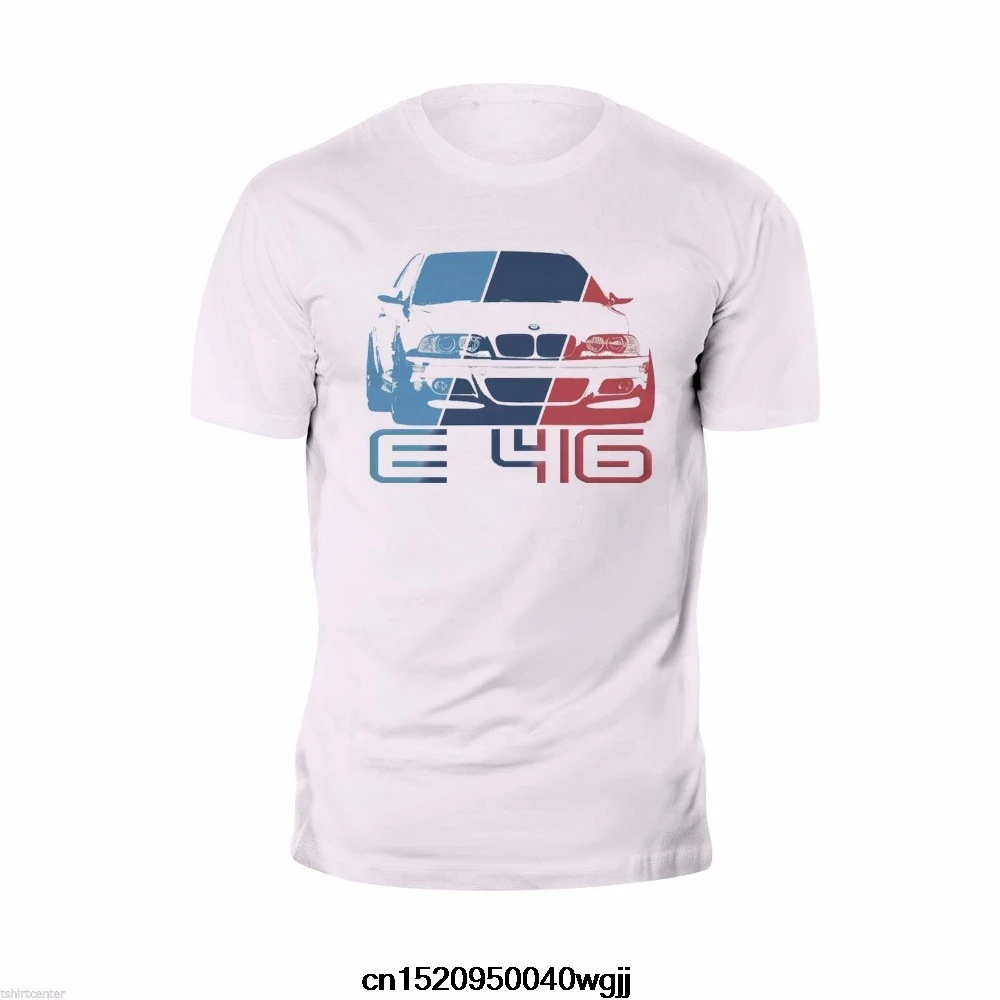 Забавная летняя хлопковая одежда для фитнеса новая футболка E46 Racing M Power M3