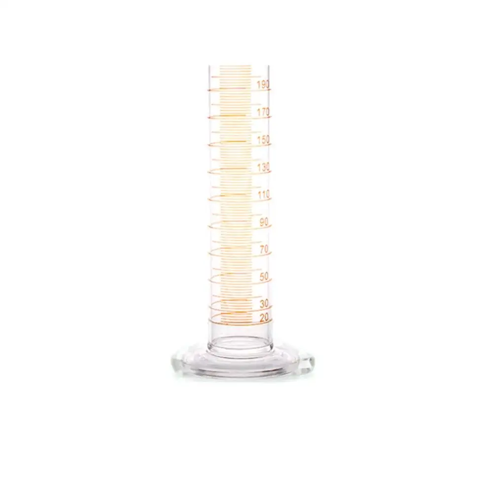 250ml Glass Measuring Cylinder With Graduation & Spout Mouth Lab Chemistry Glassware
